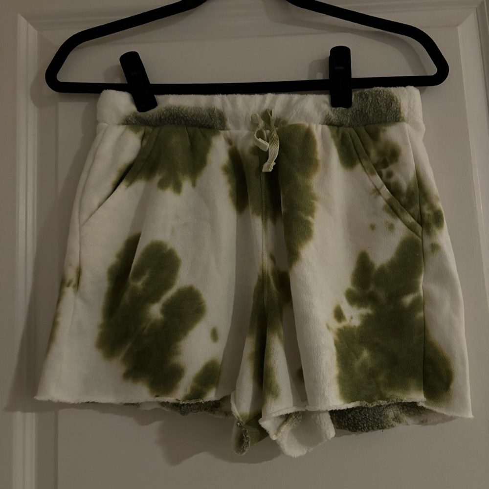 Free People Green Tie Dye Shorts